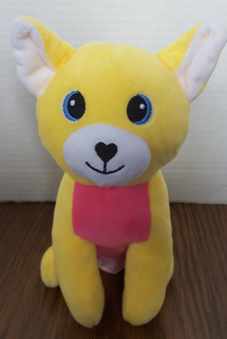 Applause Eight Inch Yellow And Pink Puppy Plush By Jazwares